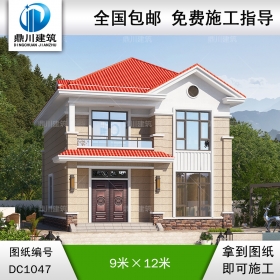 二層簡(jiǎn)歐實(shí)用小戶(hù)型別墅圖紙及效果圖_農(nóng)村自建房設(shè)計(jì),鼎川建筑